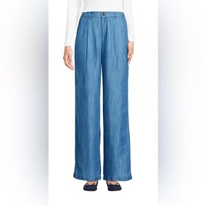 Lands End Chambray Wide-Leg Jeans